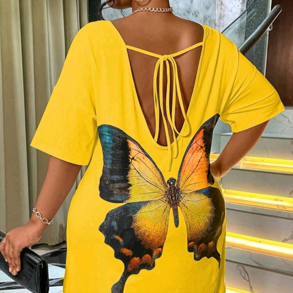 Shein Curve Butterfly Dress